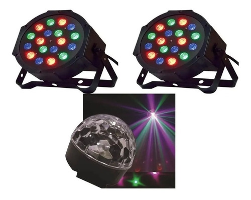 Combo Luces Led Media  Bola + 2 Tachos  Proton 18 