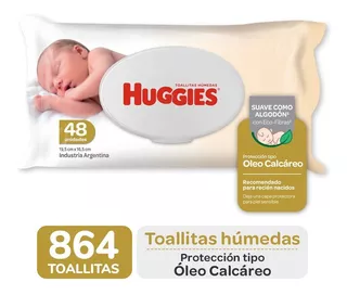 Huggies Toallitas Humedas Oleo Calcareo Deluxe X48 Caja X18