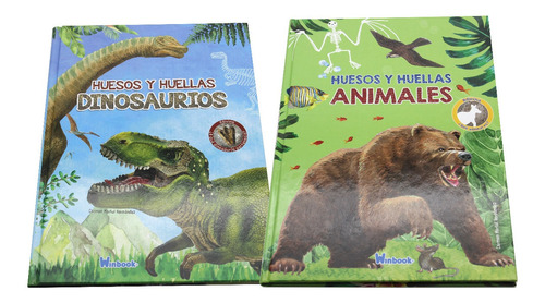 Colección 2 Libros: Huesos Y Huellas De Animales,dinosaurios