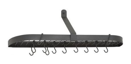 Old Dutch Wallmount Pot Rack Con Rejilla Y 12 Ganchos Graphi