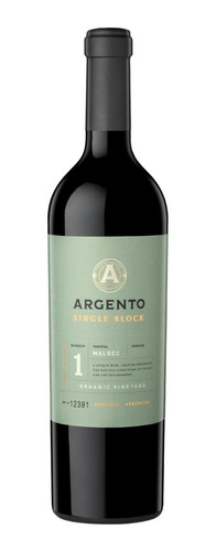 Vino Argento Single Block Malbec Organico 750ml.