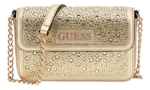 Bolsa Guess Factory Rg977320-gol Acabado de los herrajes Níquel Color Dorado Correa de hombro Dorado Diseño de la tela Lisa