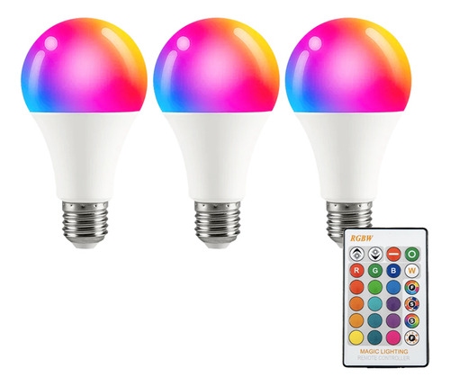 Dapon Foco Rgb 10w Hogar 16 Millones De Colores 3piezas