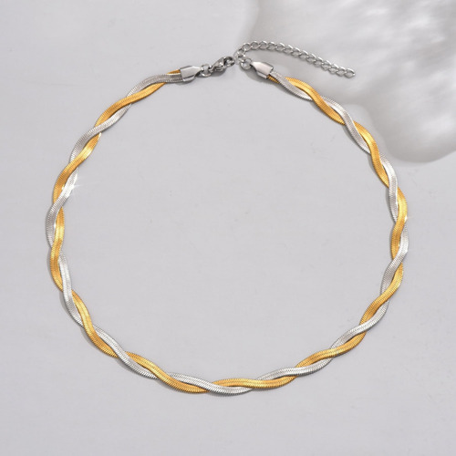 Collar De Cadena De Serpiente De Espiga De Oro Mauzew Para M