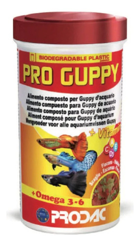 Prodac Italiano Pro Guppy 20g Holuelas Vitaminas Y Omegas