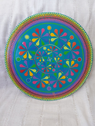 Mandala Cuadros Pintada A Mano Sobre Disco Vinil 30 Cm