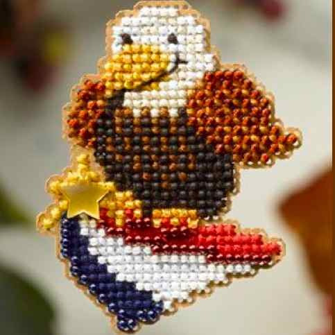 Eagle Beaded Punto Cruz Diseño Patriotica Ornamento Kit Mill