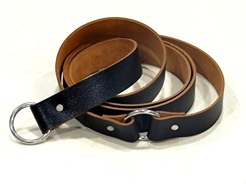 Nauticalmart Medieval Black Ring Belt De Cuero De Calidad Co