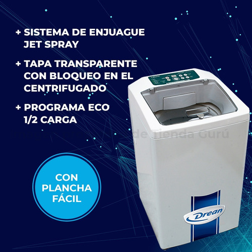 Imagen 5 de 6 de Lavarropas Automatico Drean 5 Kg 500 Rpm Concept Fuzzy Logic