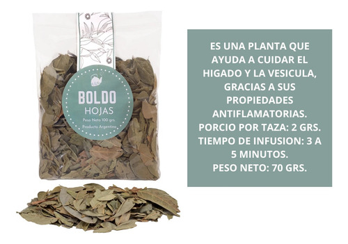 Hojas De Boldo X70 Gr - Heredia