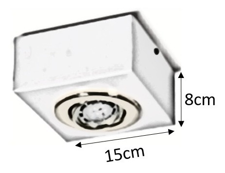 Imagen 2 de 7 de Plafón Spot Aplique Techo 1 Luz Cardanico Dicro Led Gu10