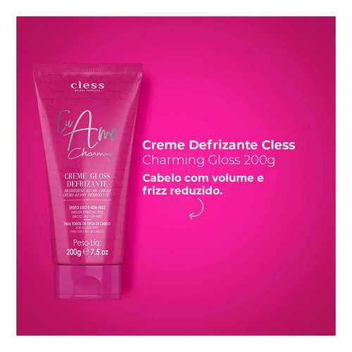 Creme Gloss Defrizante Eu Amo Charming 200g Cless