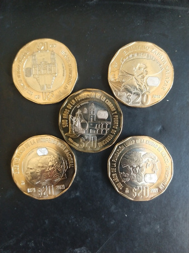 5 Monedas Conmemorativas $20
