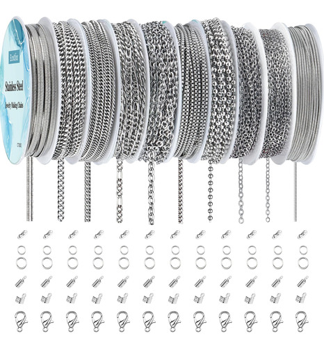 Ecoofor Cadenas De Collar Para Hacer Joyas, 82 Pies, 10 Roll