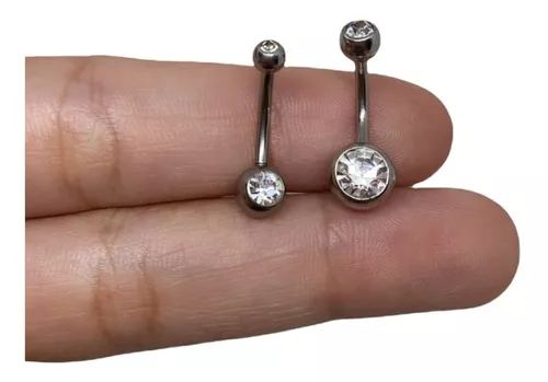 Piercing Umbigo Aço Cirúrgico - Pedra Vermelha em Promoção na Americanas