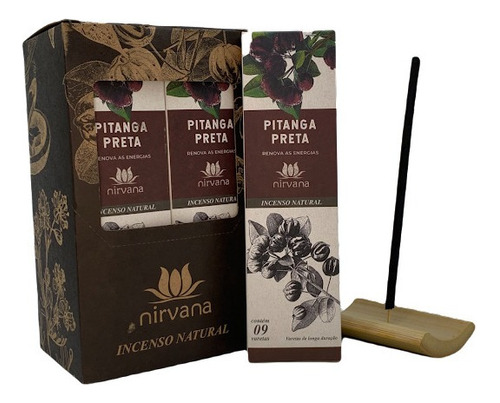 Incenso Nirvana - Linha Tradicional - Aromas Fragrância Pitanga Preta