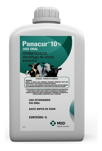 Panacur Suspensão 10% 1 L Vermífugo Cães/bovinos