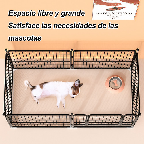 Recinto De Metal Negro Autosoportante Para Perros - Encierro De Hierro Resistente Para Interiores Para Razas Pequeñas A Medianas, Ensamblaje Fácil, 120x60x60cm - Ideal Para Corgis, Teddy Y Perros