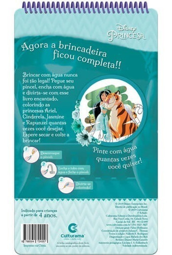 Imagem 4 de 4 de Aquabook Princesas Disney Pinta Com Água Livro Capa Dura