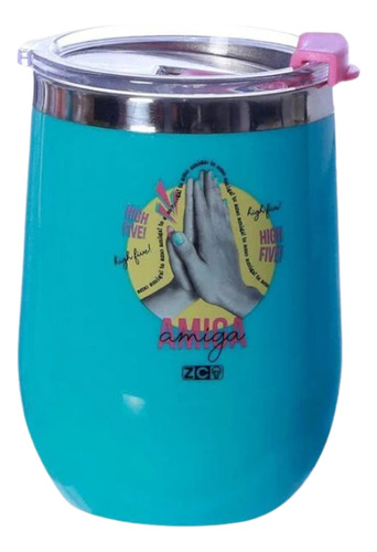 Copo Viagem Space Personagens 300 Ml - Zona Criativa Cor AMIGAS JUNTAS SOMOS Liso