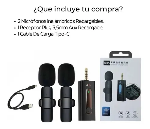 Microfonos Inalambrico Solapa 3.5 Camara Parlante Celular Pc