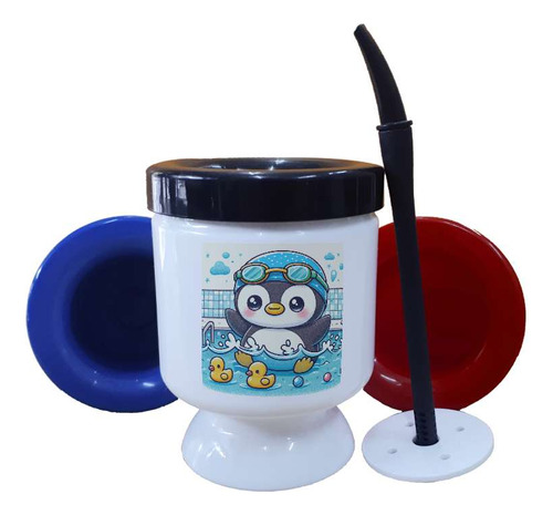 Mate Plastico Pinguino Natacion Pileta Swimming M1