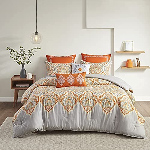 Madison Park Mp10-1693 Comforter Set, Orange