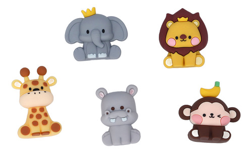 Decoración Para Tartas Con Animales De La Jungla, 5 Unidades