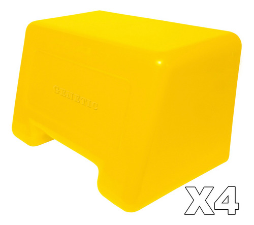 4 Regatones Plasticos Caño 100x50 Mm  Para Maquinas Gimnasia