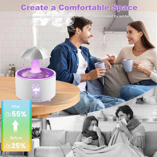 Ba Humidificador For Recámara, Difusor De Paraguas Giratorio