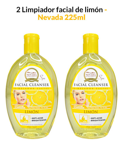 2 Limpiador Facial De Limon 225ml - Nevada