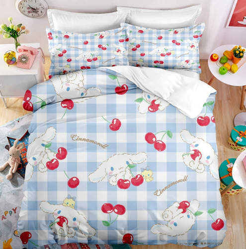 Juego De Ropa De Cama Doble Cinnamoroll And Cherry