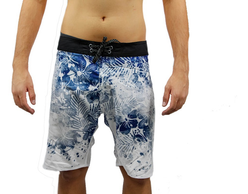 Bermuda Praia Boardshort Nevoa Floral