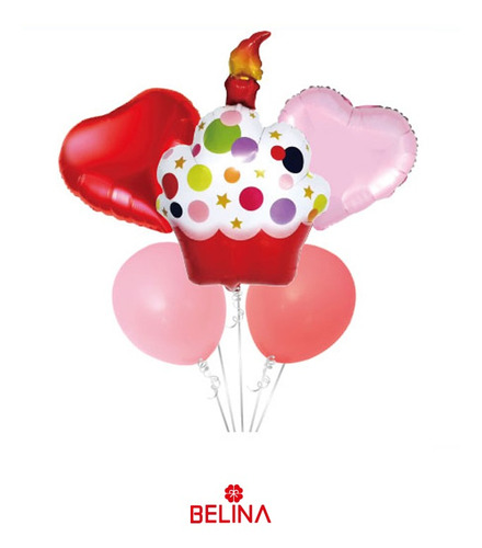 Set De Globos Cupake 5pcs