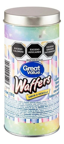 Galletas Great Value Waffers Sabor A Vainilla 130 G