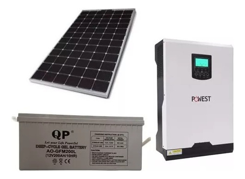 Kit De Energia 510w 1kva Solar Panel Nevera Licuadora Radio