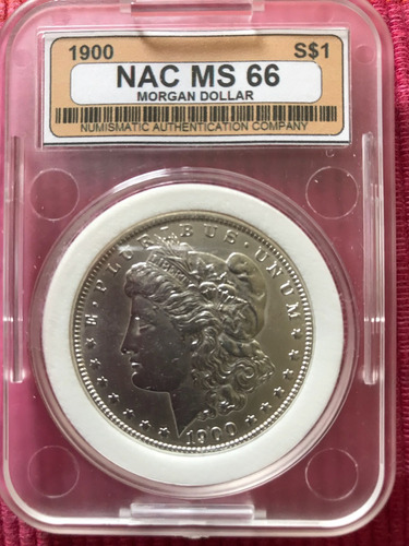 Dólar Morgan Dollar 1900 Plata Auténtica Encapsulada Nueva !