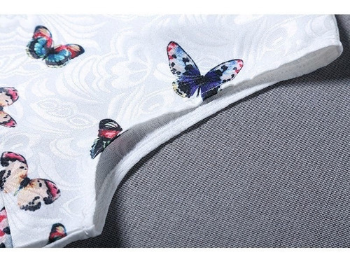 Vestido Elegante Blanco Mariposas Talla S Nuevo Importado