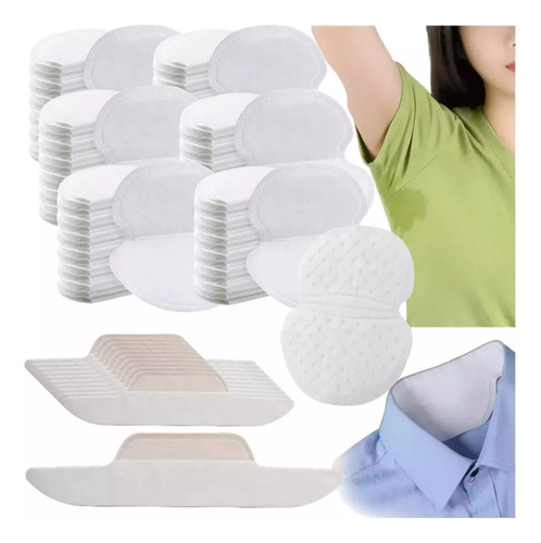 100 Parches Sudor Absorbe Almohadillas Axilas Cuello Olor Color Blanco