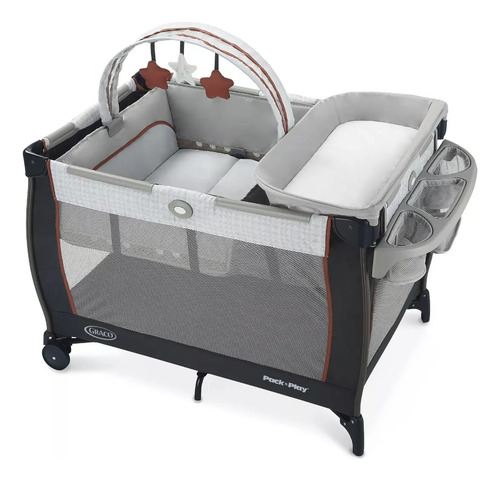 Corral Para Bebe Graco Cuna Viajera Y Cambiador Color Gris Oscuro
