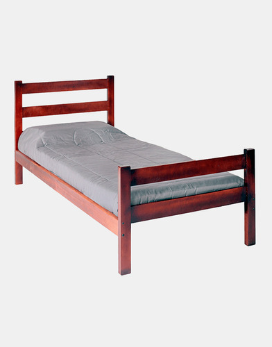 Combo Cama Madera + Colchón Resortes 1 Plaza Incal