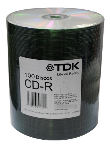 Cd-r Virgen Tdk Estampado 700mb 80min 52x Bulk X 100 Unid.