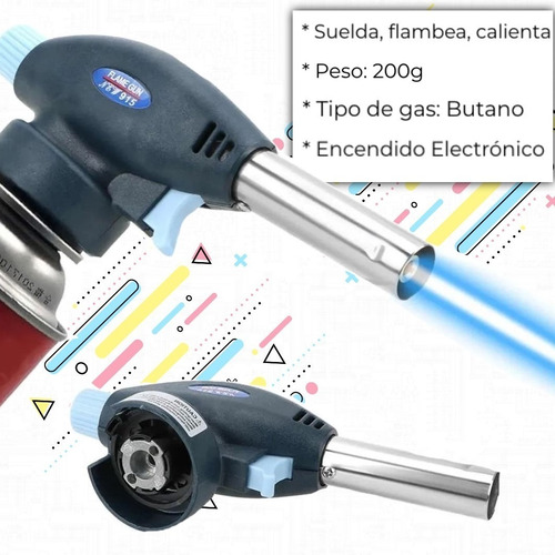 Imagen 3 de 3 de Soplete Flambeador Soldador Con Encendido Electronico Cocina