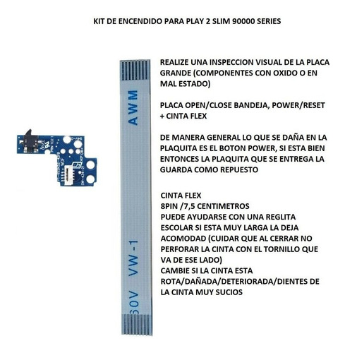 Flex + Plaquita Pow/reset Para Ps2 Slim 90000 /leer Descrip (Usado)