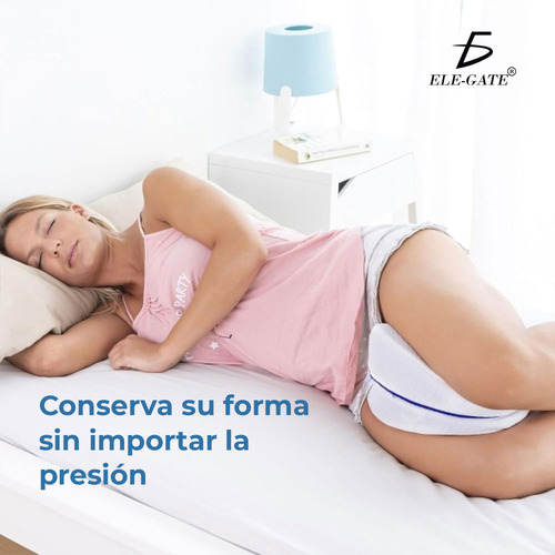 Almohada Ortopedica Descanso Piernas Rodillas Espuma Memoria Color Blanco Ele-Gate