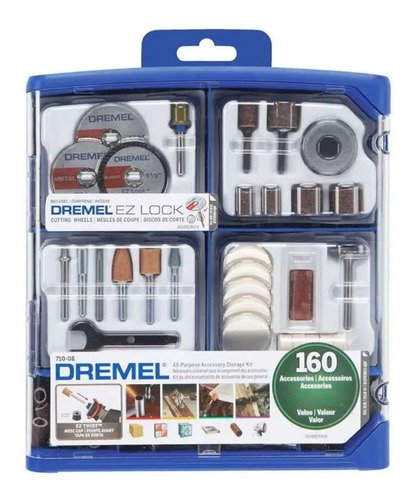 Kit De Acessórios P/ Microretifica Uso Geral 160 Pcs Dremel