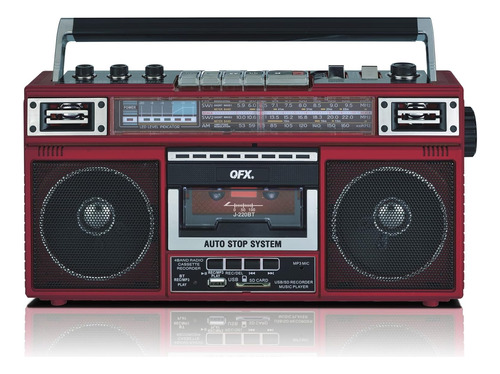 J220bt Boombox Rojo Conversión De Mp3 De Radio Casete ...