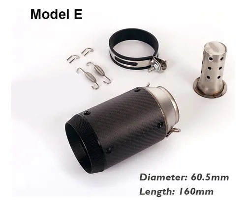 Tubo Silenciador De Escape Racing Moto Para 51 / 60.5mm