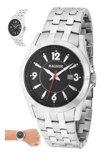 Relógio Magnum Sports Masculino Ma33040t Pulseira Prata