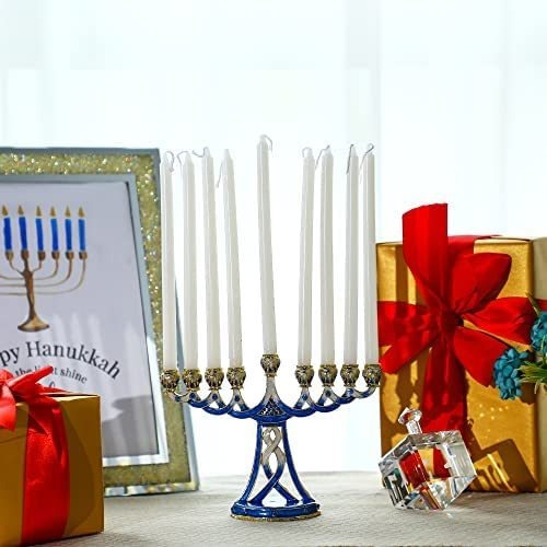 Imagen 2 de 7 de Hanukkah Menorah Candle Holder 9 Branch Rhinestones Jeweled